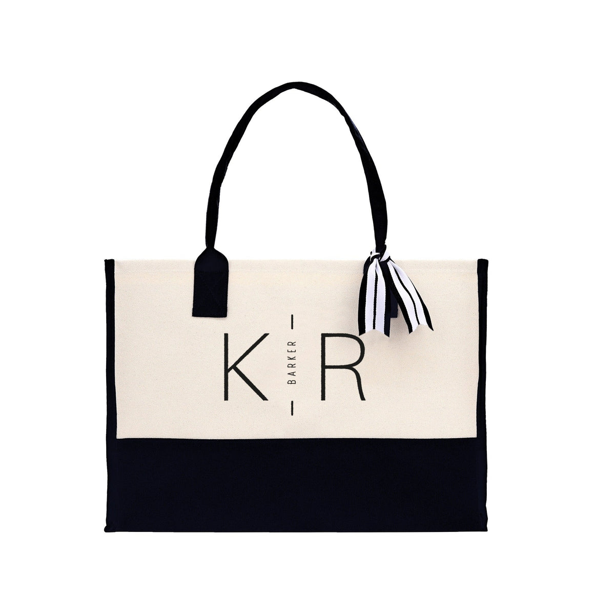Initials and Last Name Customized Embroidered Tote Bag 100% Cotton