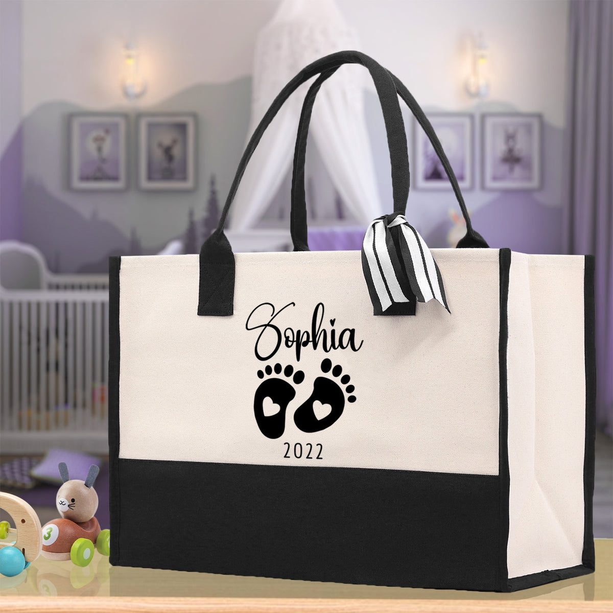 Personalized baby best sale tote bags