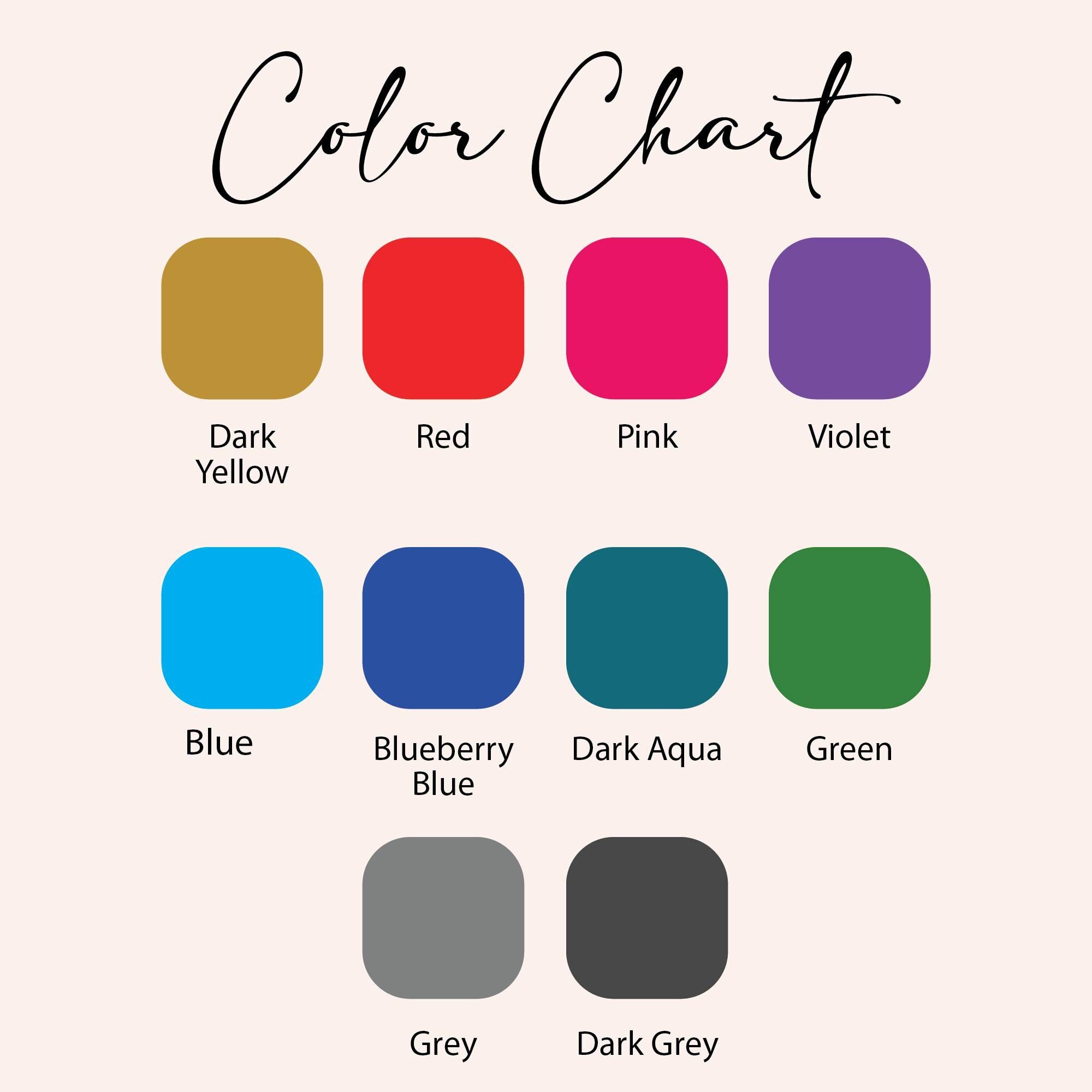 a color chart with different shades of paint