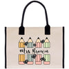 a white bag with a black handle that says, mrs brown