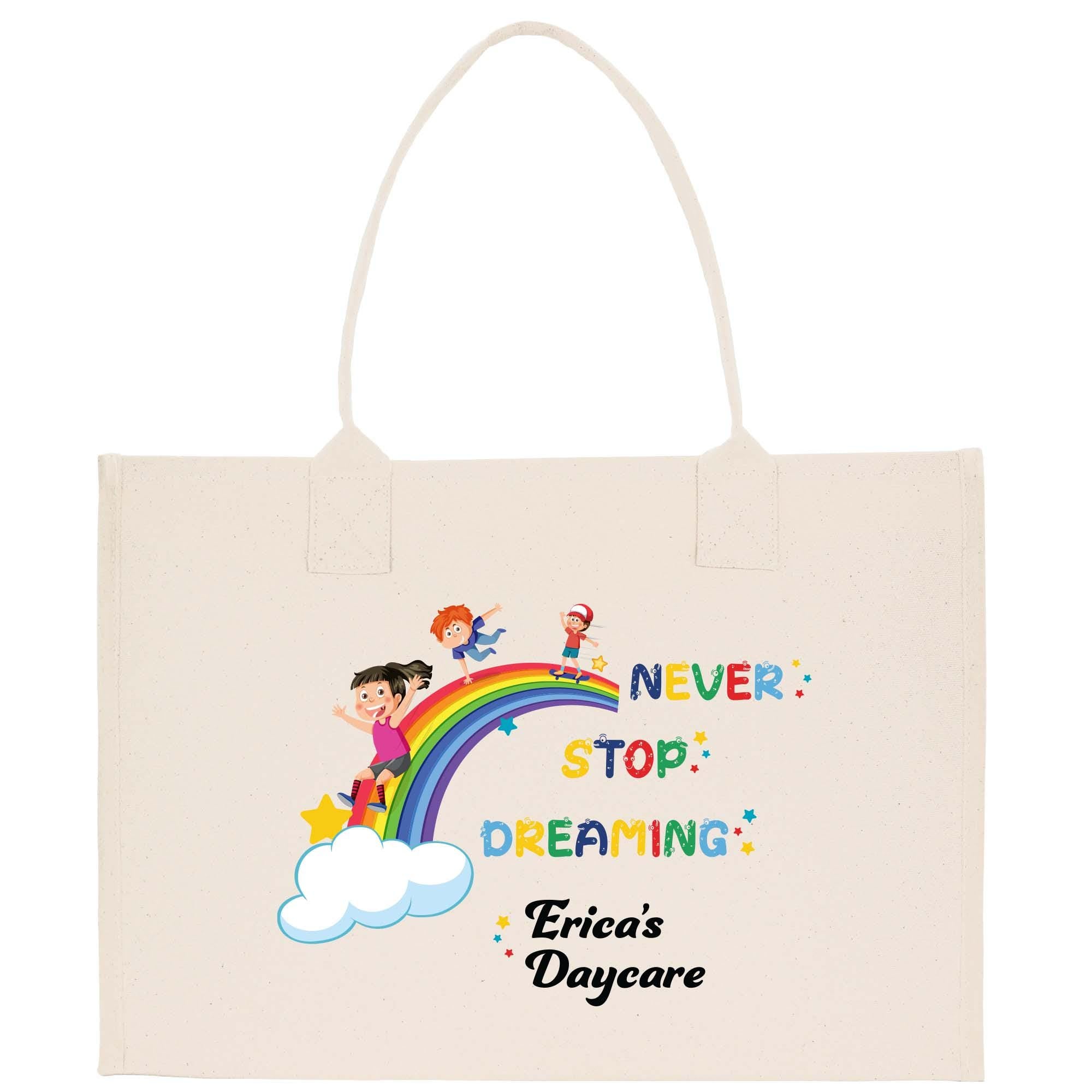 a tote bag with a child&#39;s drawing on it