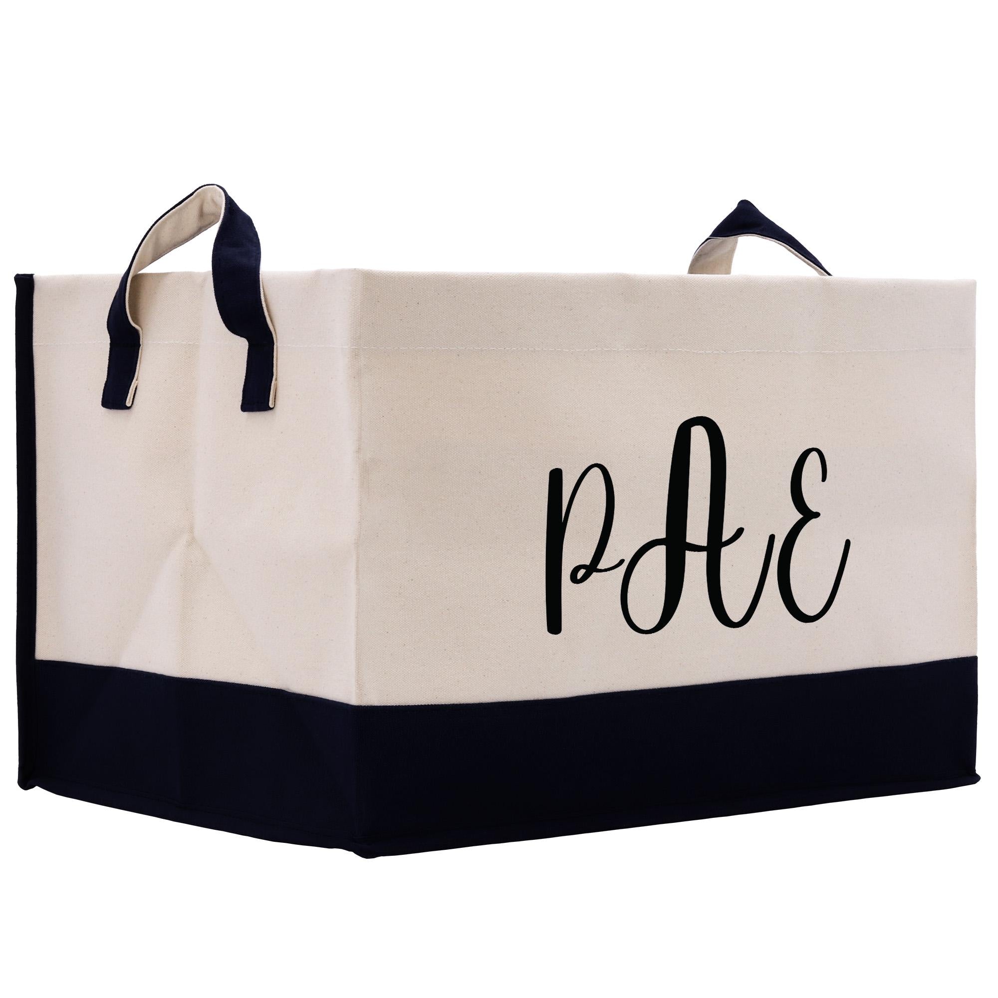 Monogram Storage Basket Bag Personalized Home Organizer Custom (MSB1001)