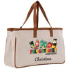 a tote bag with a picture of a cartoon character on it