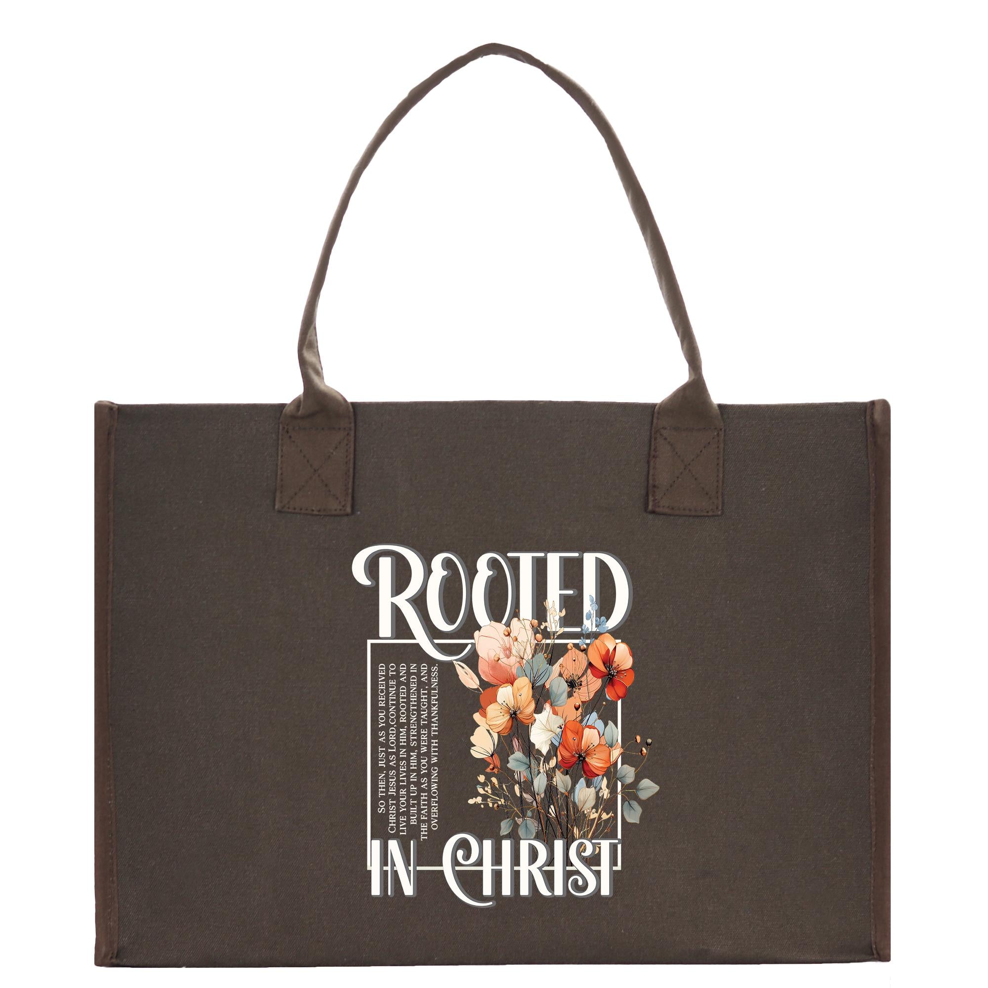 a brown bag with a picture of flowers on it