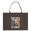 a brown bag with a picture of flowers on it