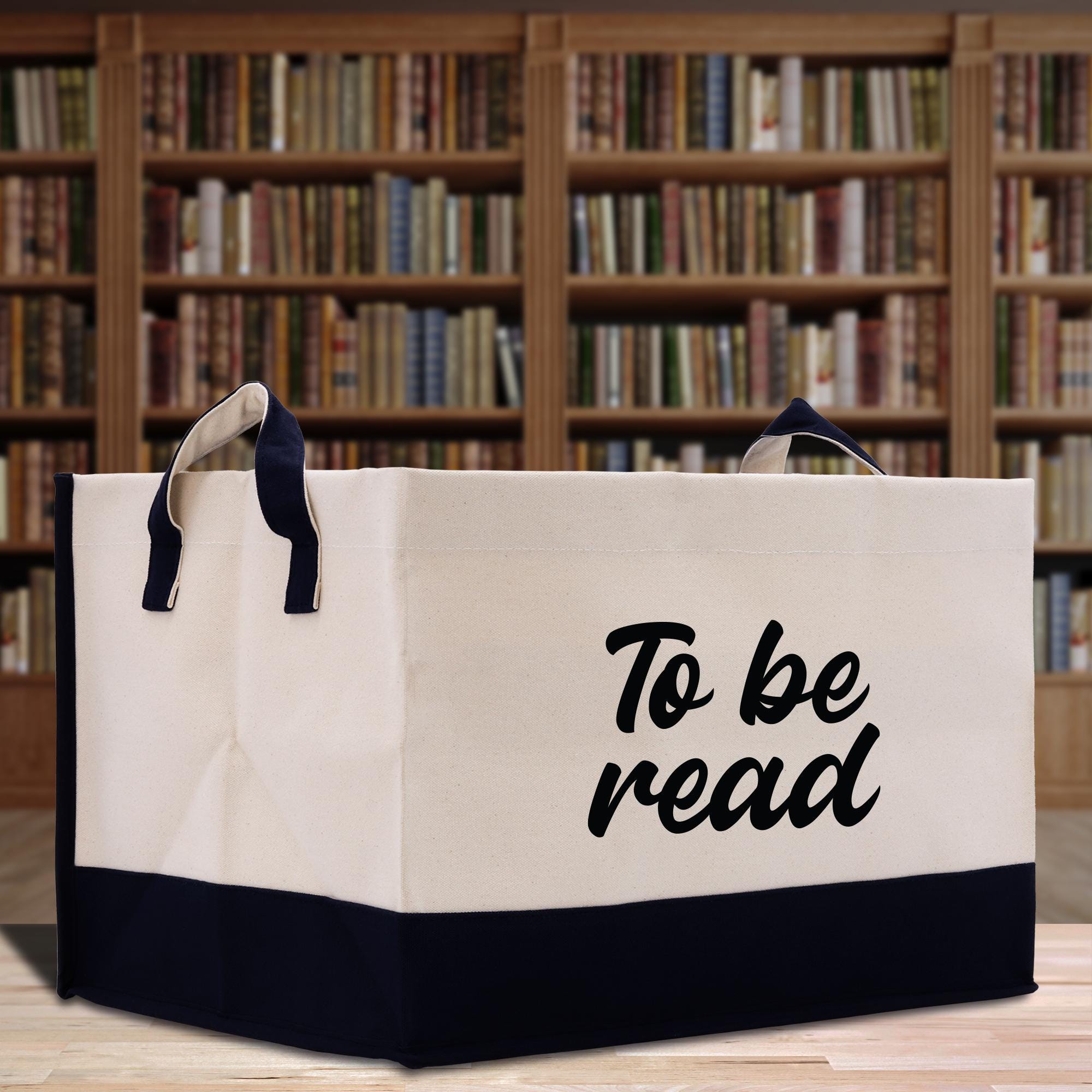 a bag that says to be read sitting on a table
