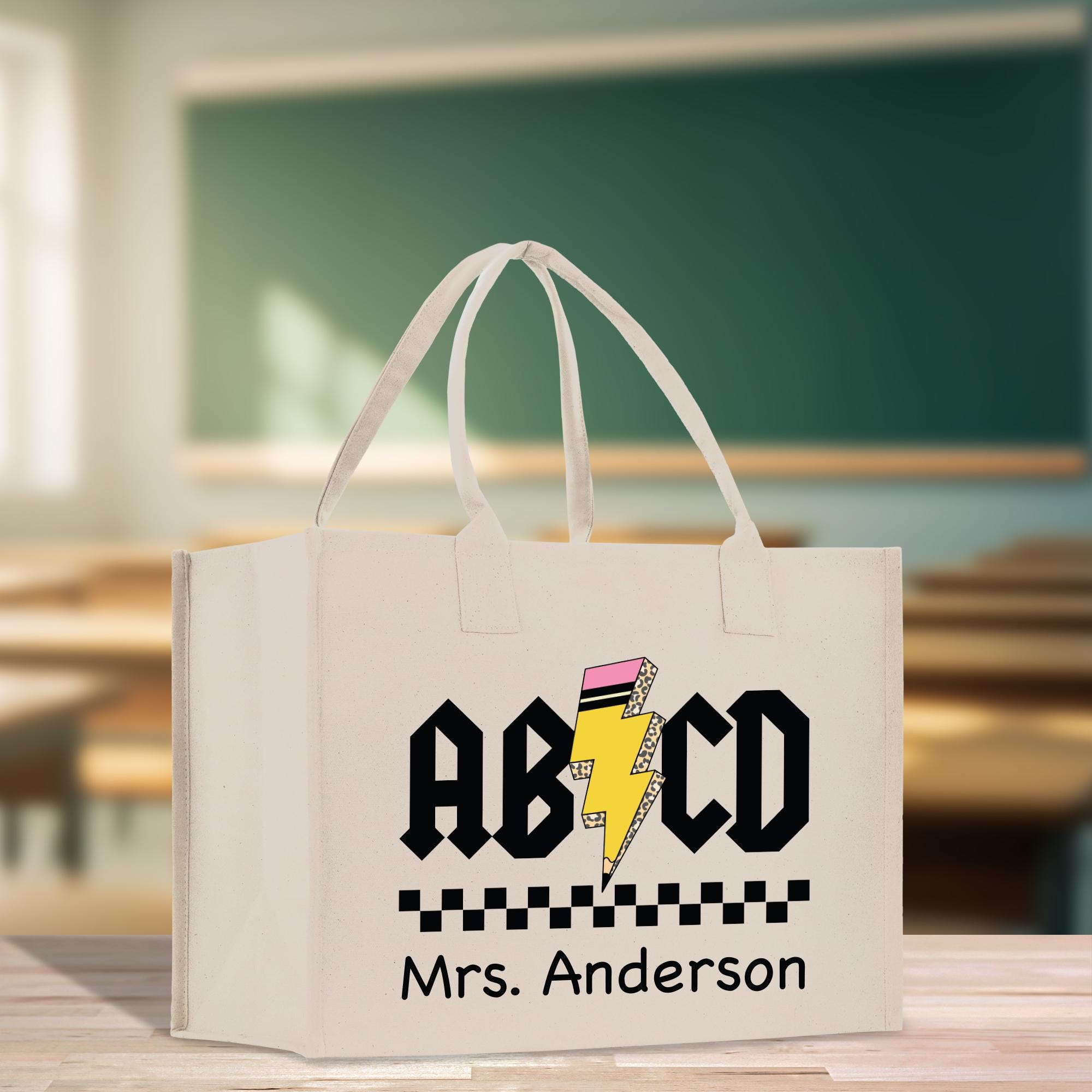 a white bag with a design on it