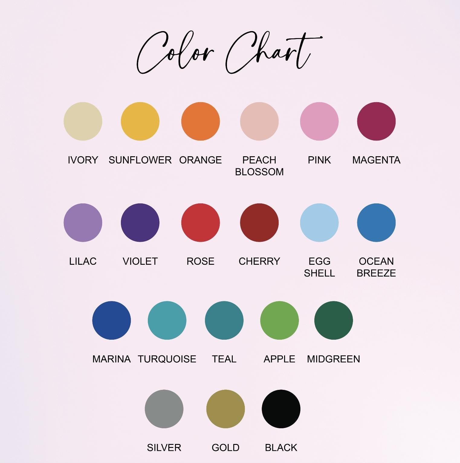 a color chart with different shades of paint