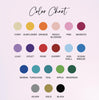 a color chart with different shades of paint