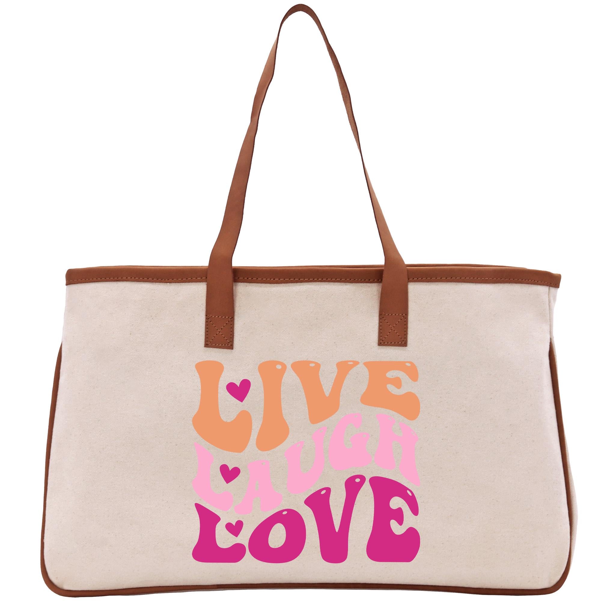 a white bag with a pink and orange design on it