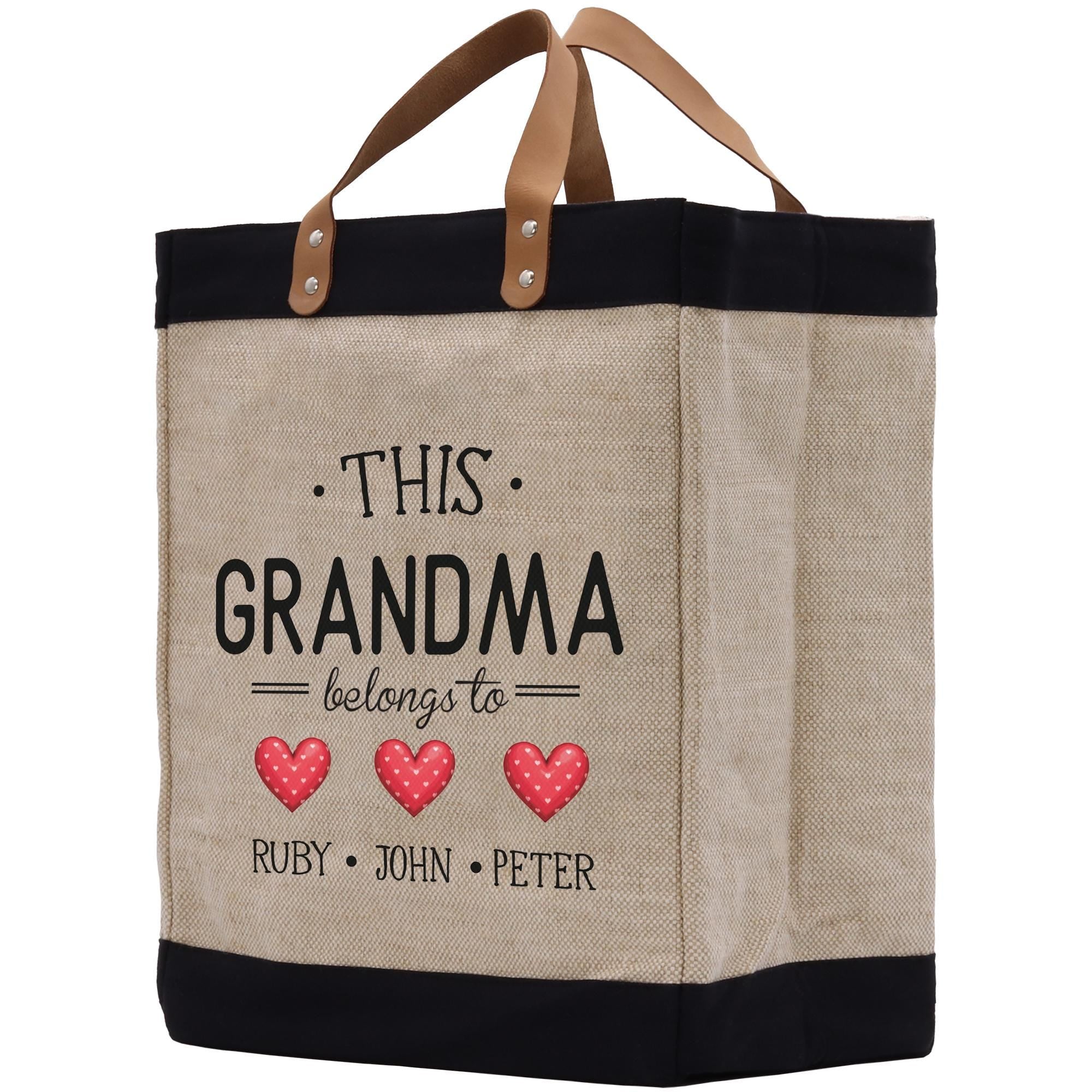 this grandma belongs to ruby and john peter tote bag
