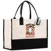 a black and white bag with a ghost on it