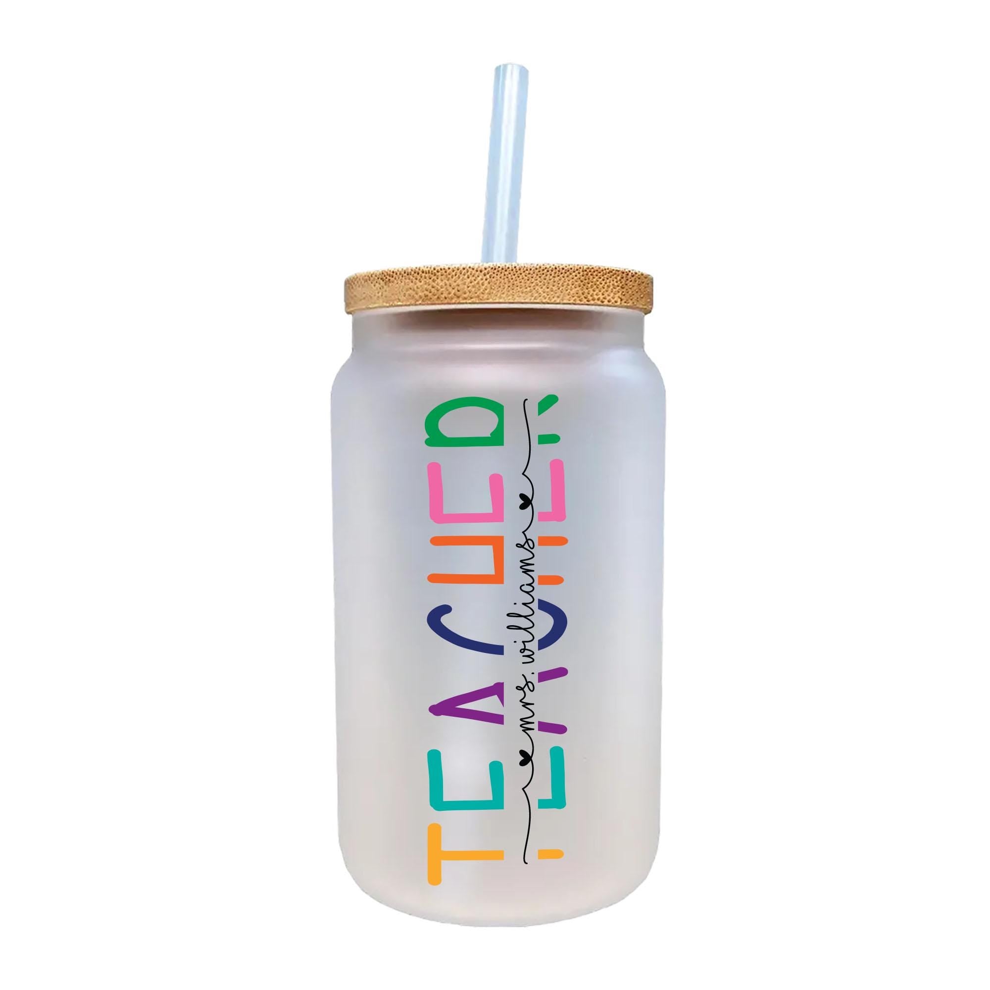 a white can with a straw in it