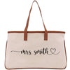 a canvas bag with the word mrs smith on it