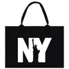 a black bag with the statue of liberty on it