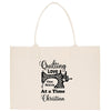 a tote bag with a sewing machine on it