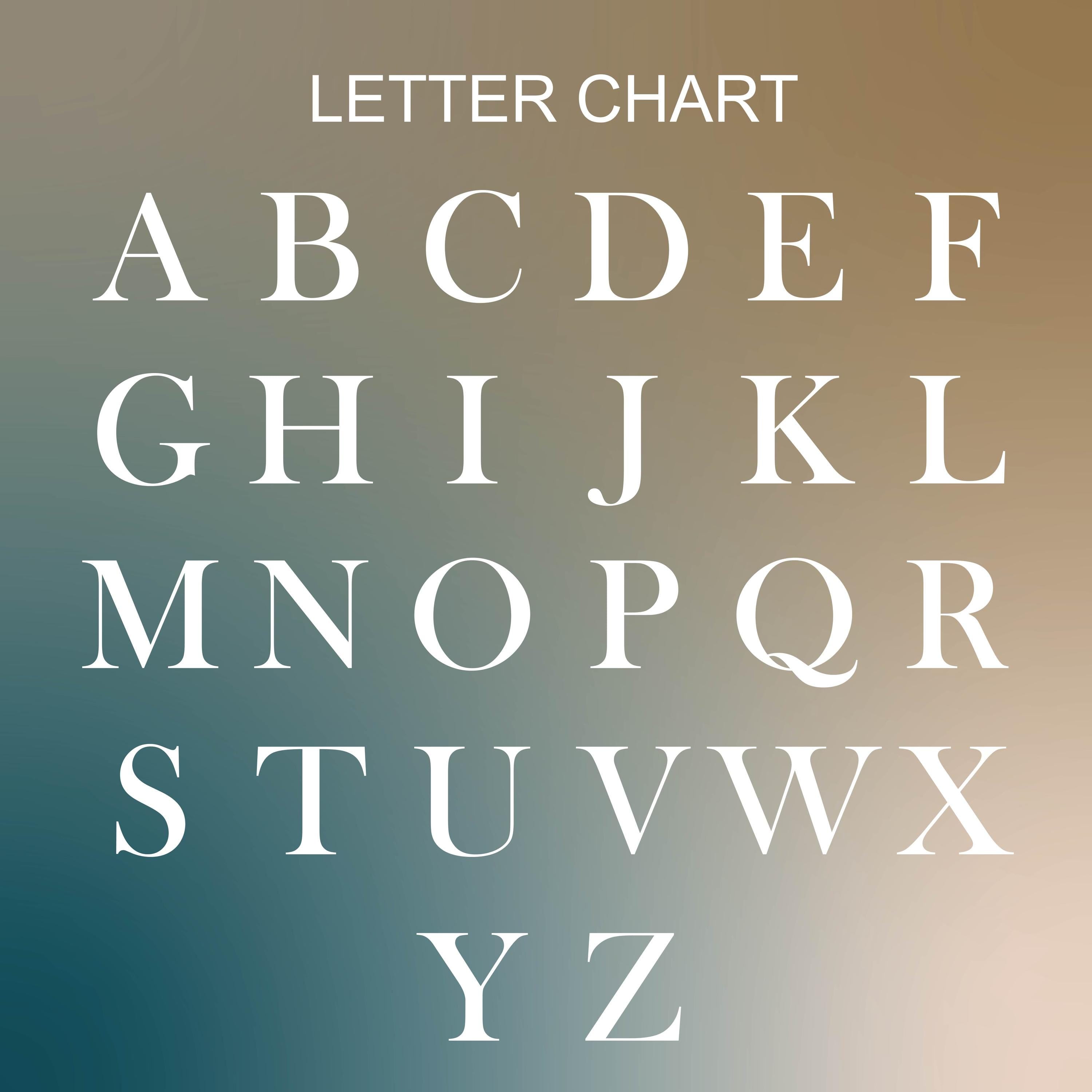 a set of different type of letters on a blurry background