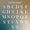 a set of different type of letters on a blurry background