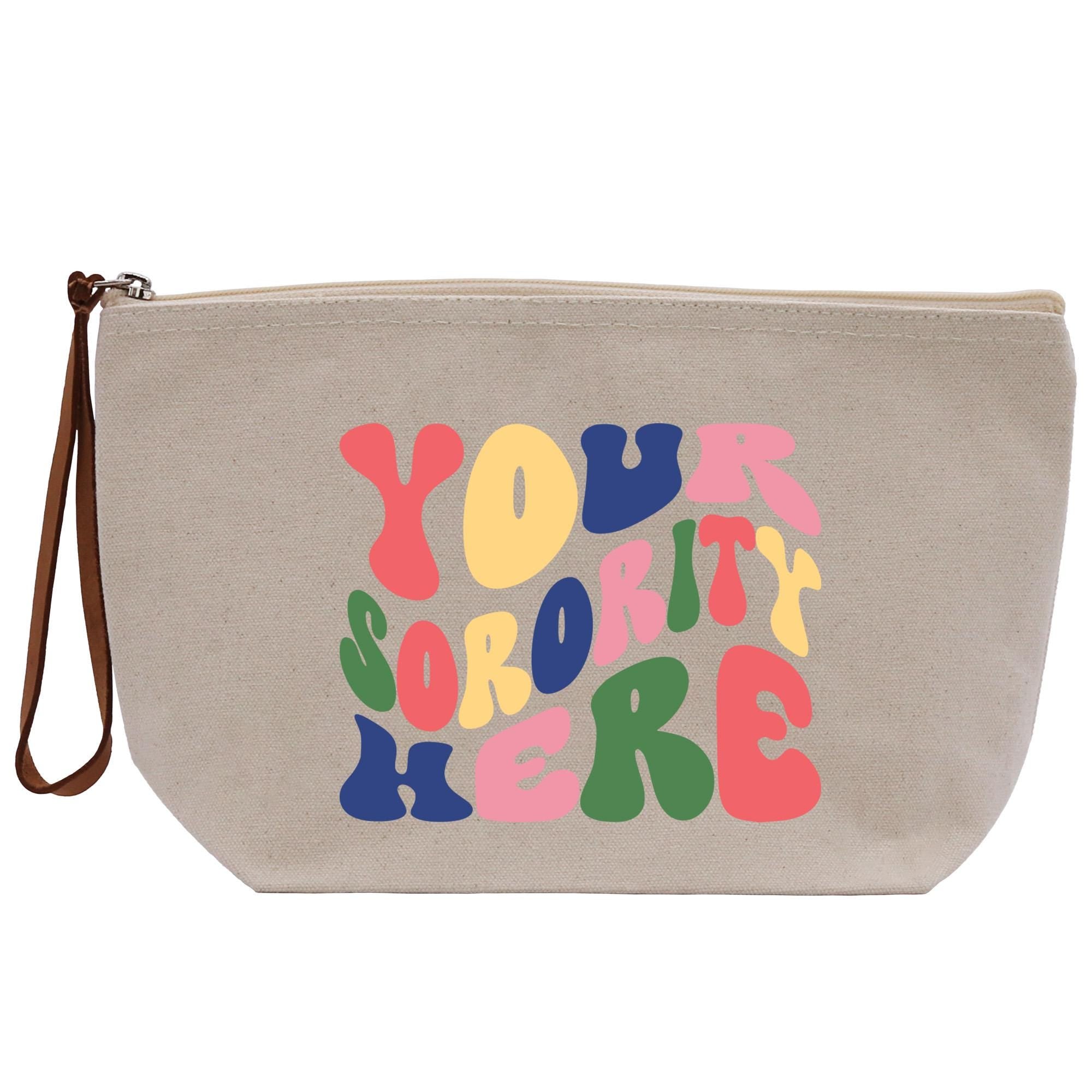 a white bag with a colorful message on it