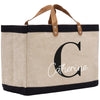 a canvas tote bag with the letter c on it