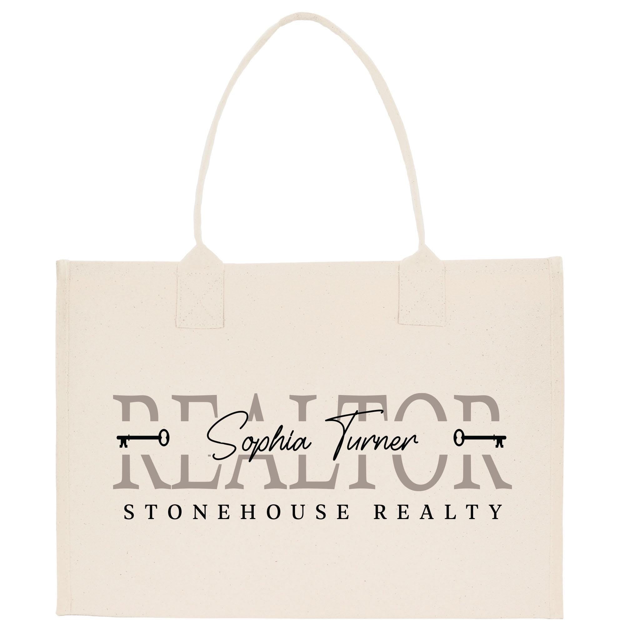 a white shopping bag with a logo on it