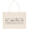 a white shopping bag with a logo on it