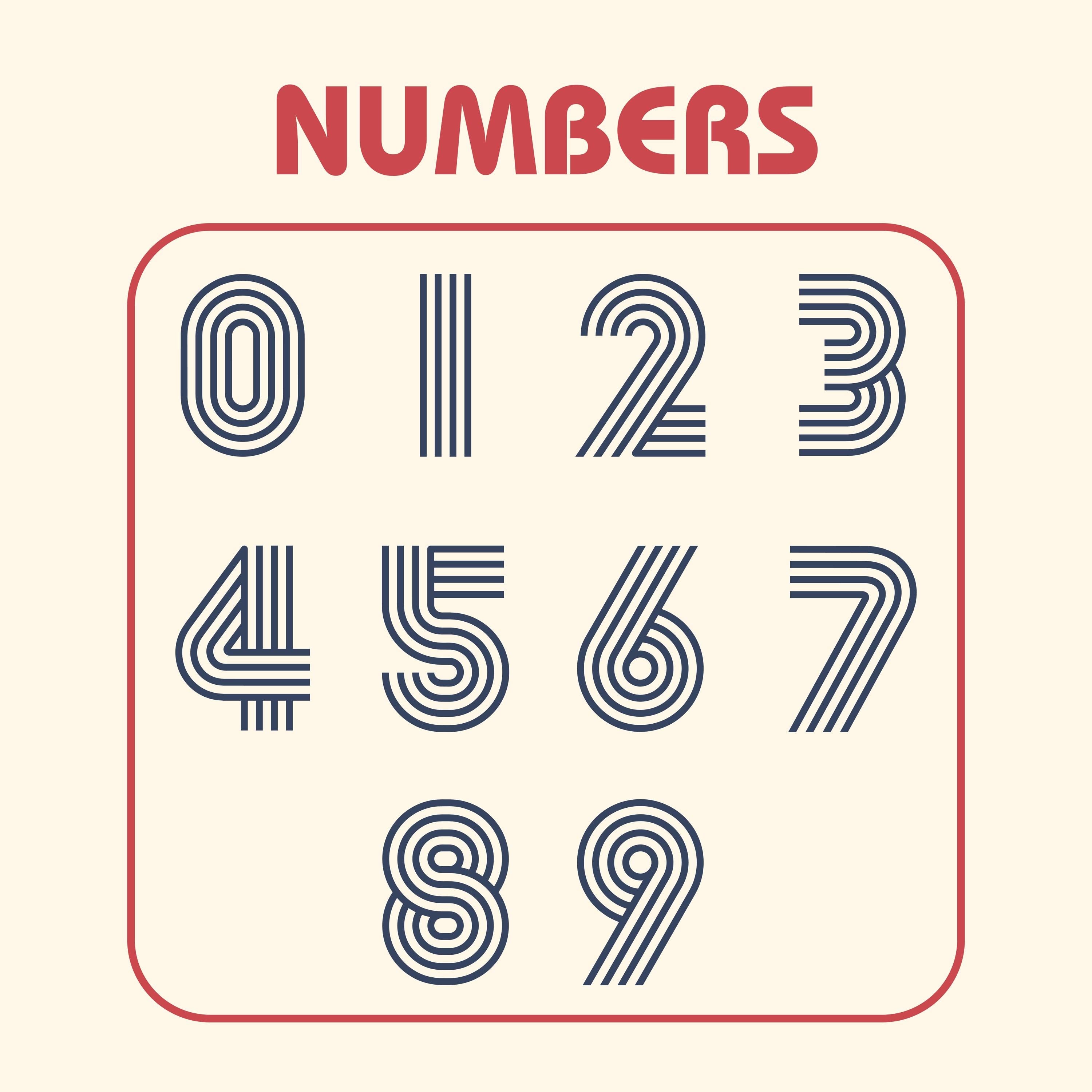 a collection of numbers in a simple, minimalist design.