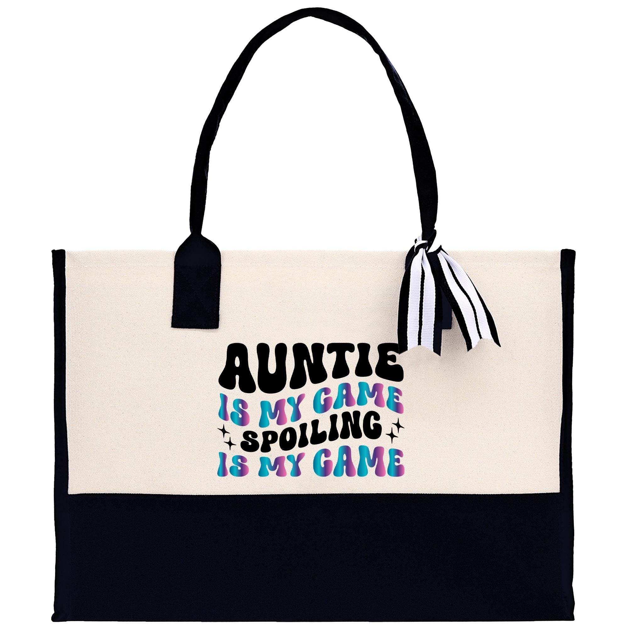 a white and black bag with a black handle