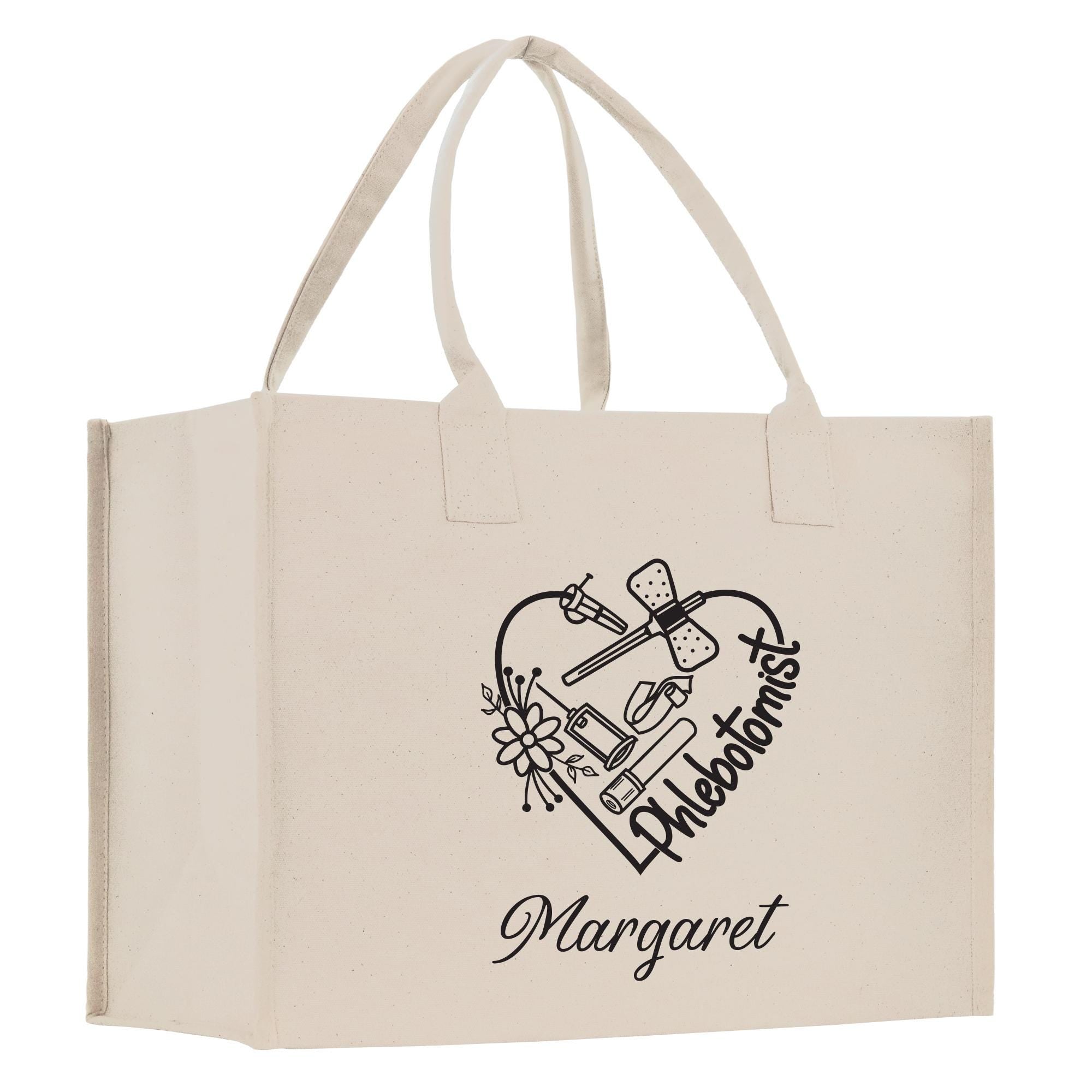 a white shopping bag with the words margaret on it