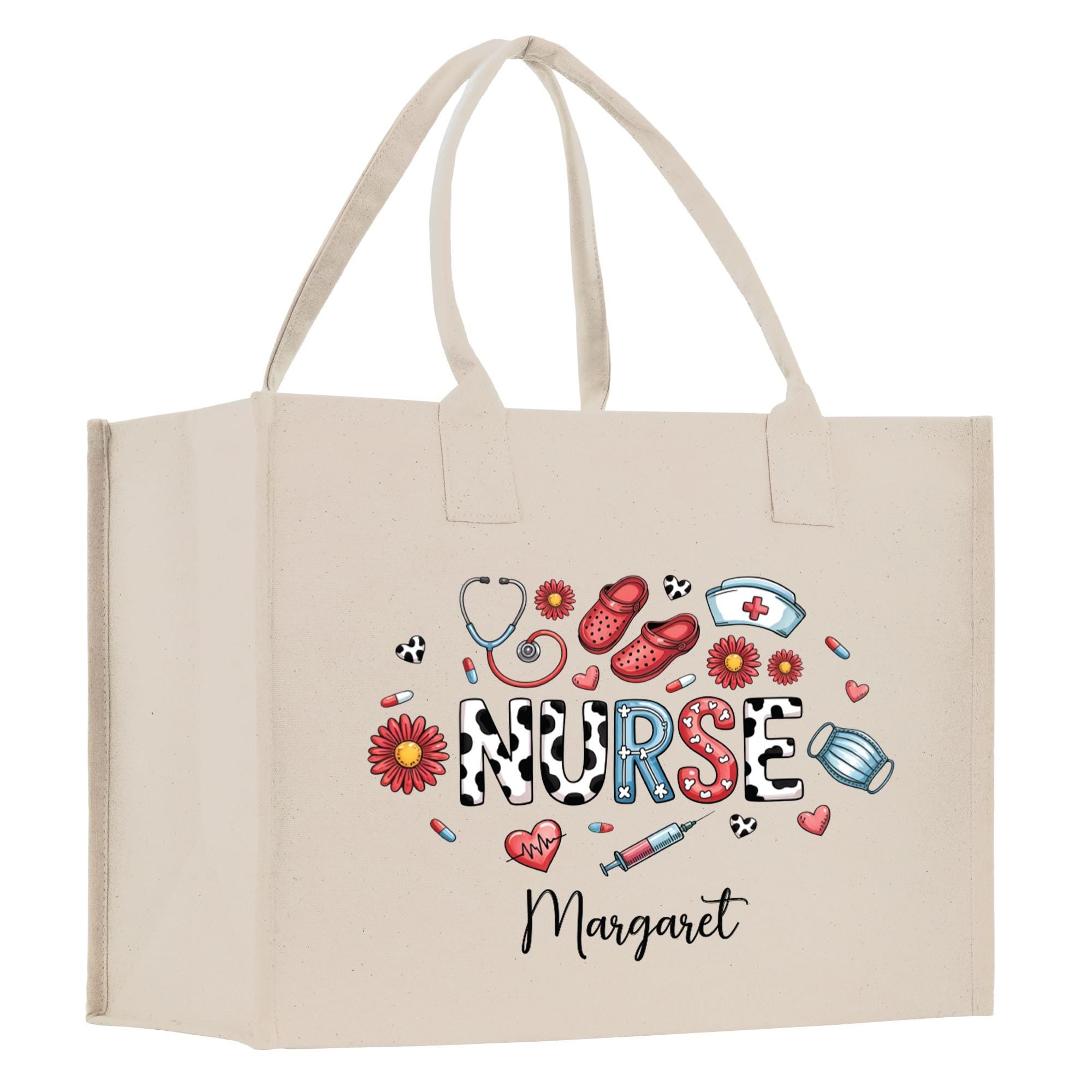 a white shopping bag with the words nurse on it