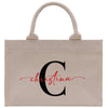 a canvas bag with the letter c on it