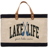a canvas bag with a pair of paddles on it