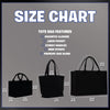 the size chart of a tote bag