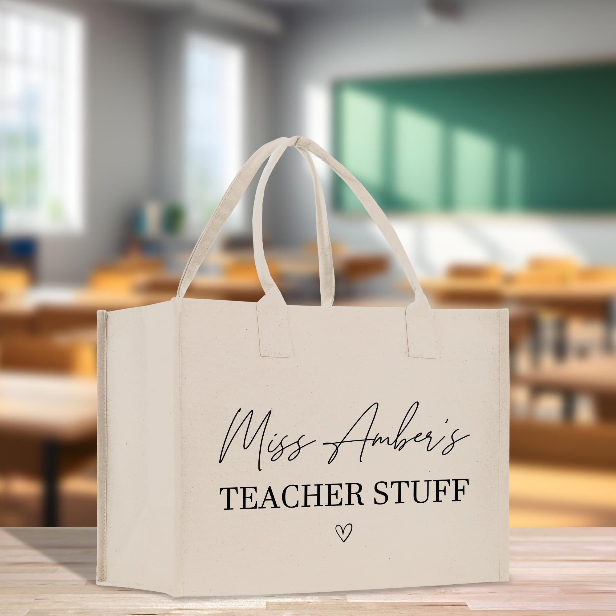 a white bag sitting on top of a wooden table