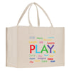 a white bag with a play written on it