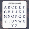 a letter chart with the alphabet displayed in a grid format.