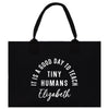 a black bag with white writing on it