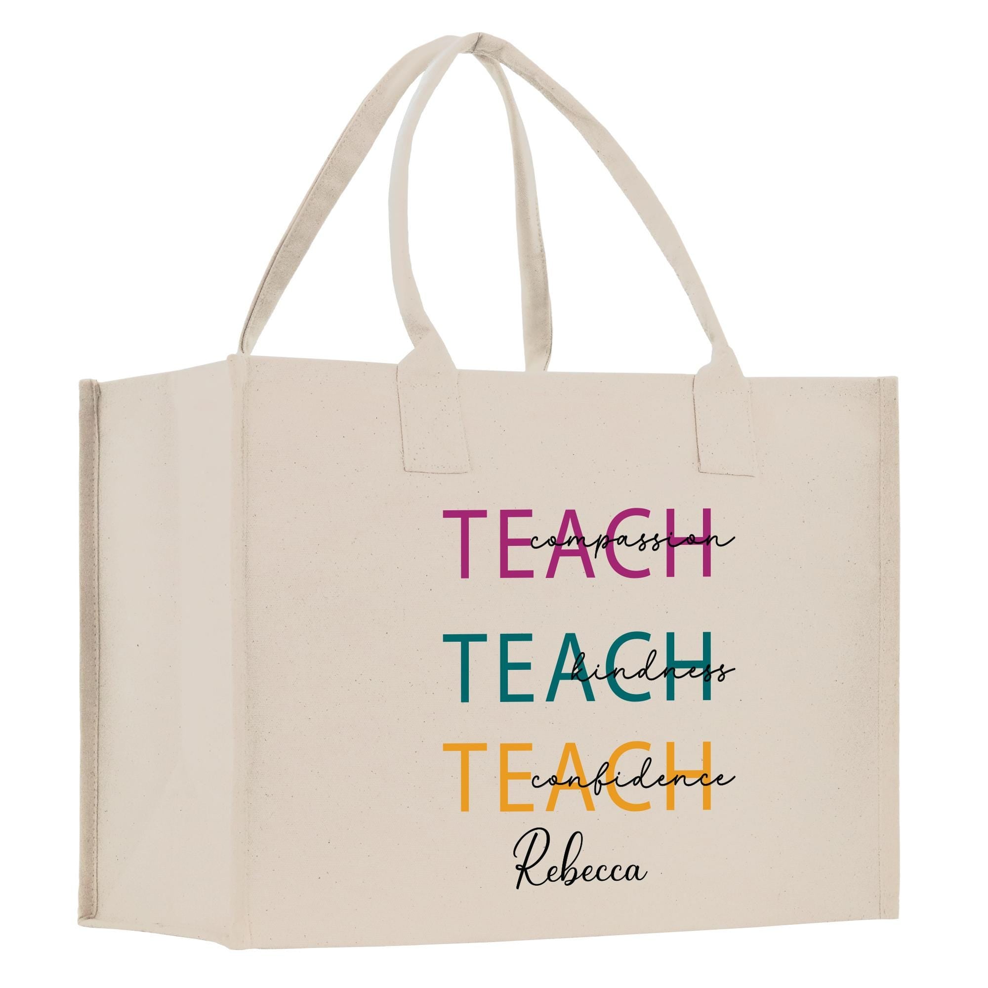 a white bag with words written on it