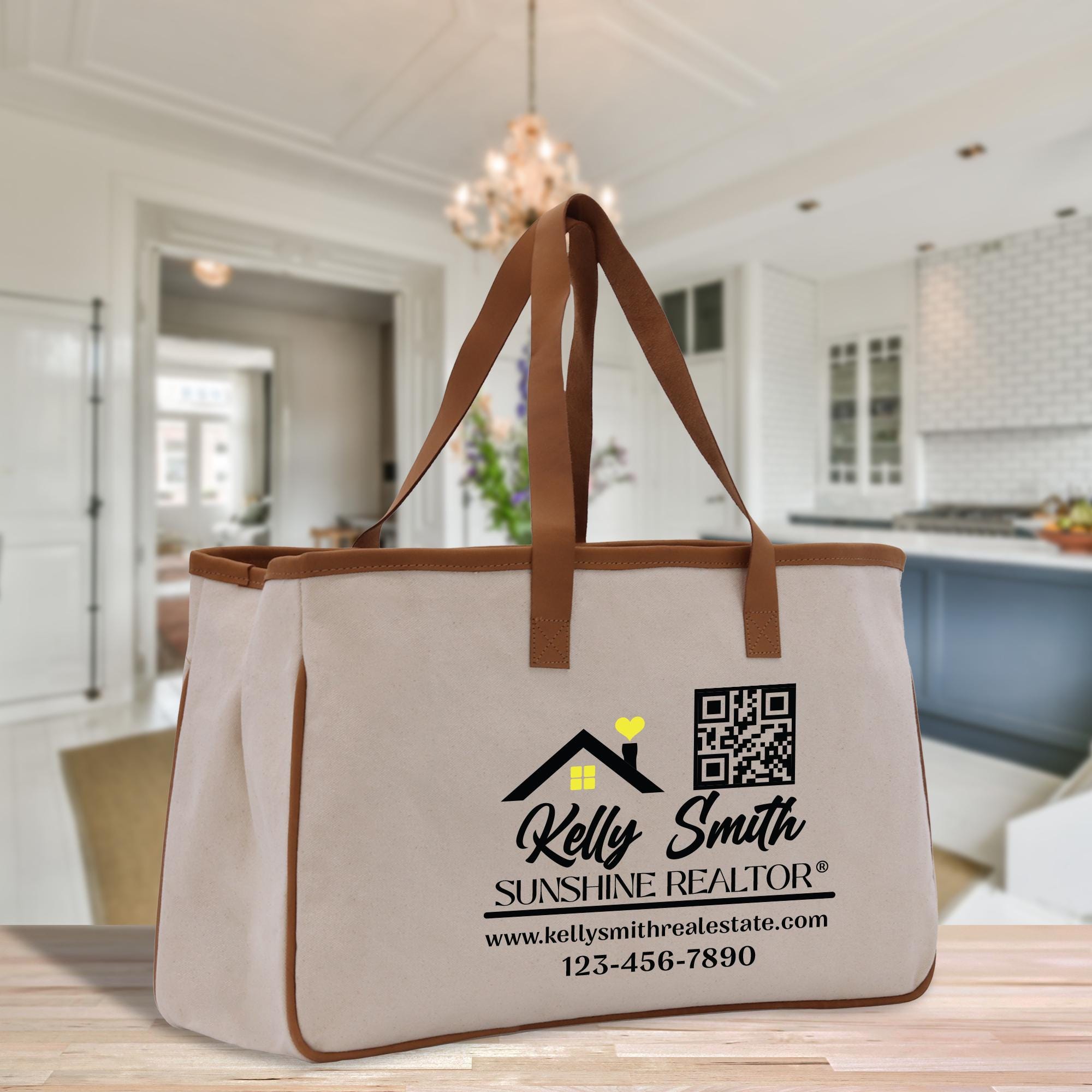 a bag sitting on top of a wooden table