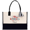 a white and black bag with a black handle