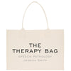 a white bag with the words the therapy bag on it
