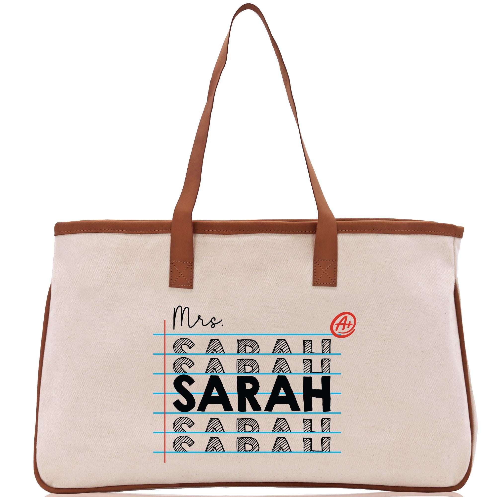 a canvas tote bag with the words mr and mrs