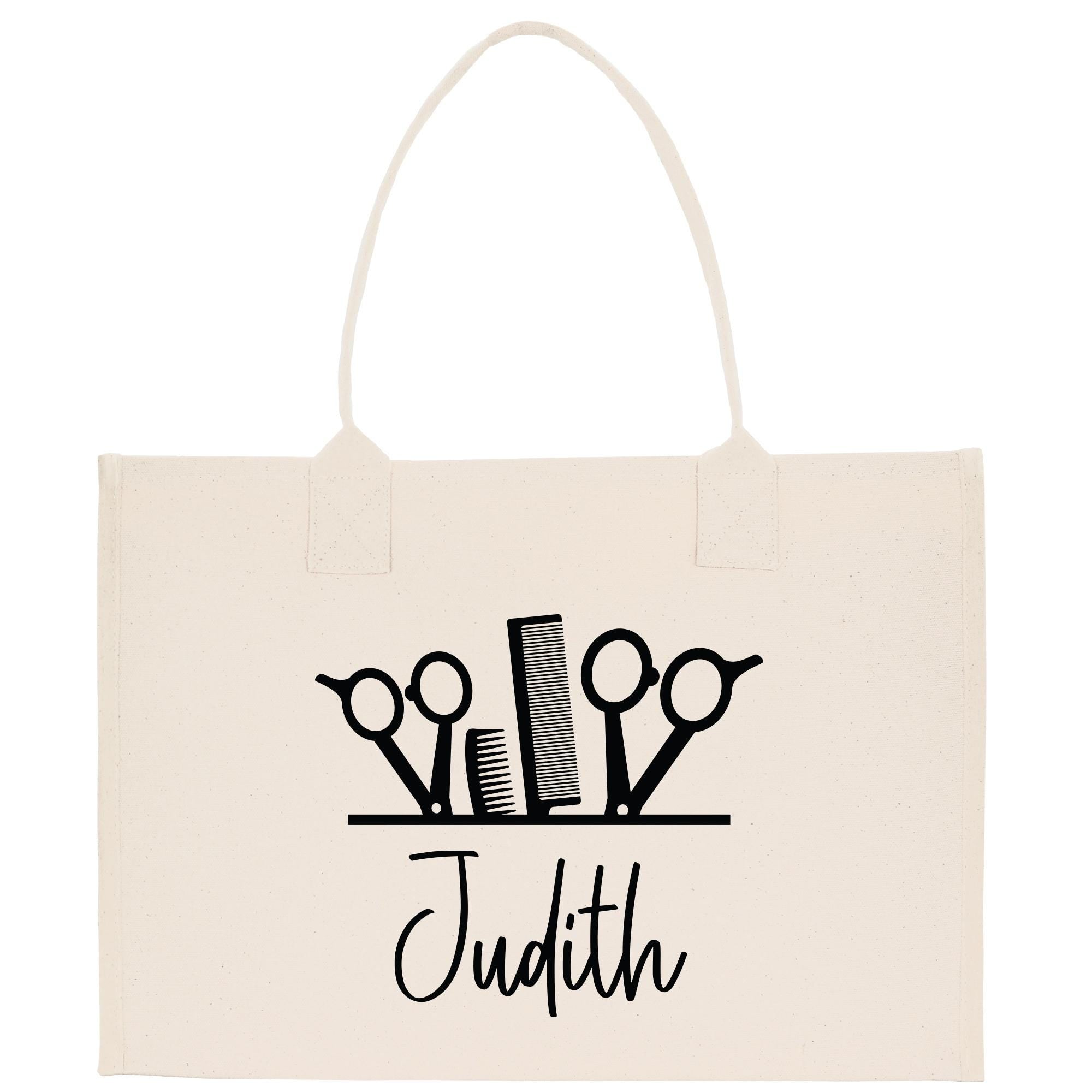 a tote bag with scissors on it