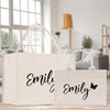 a couple of bags sitting on top of a wooden table