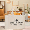 a white bag sitting on top of a wooden floor