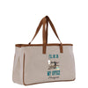 a canvas bag with a dog on it