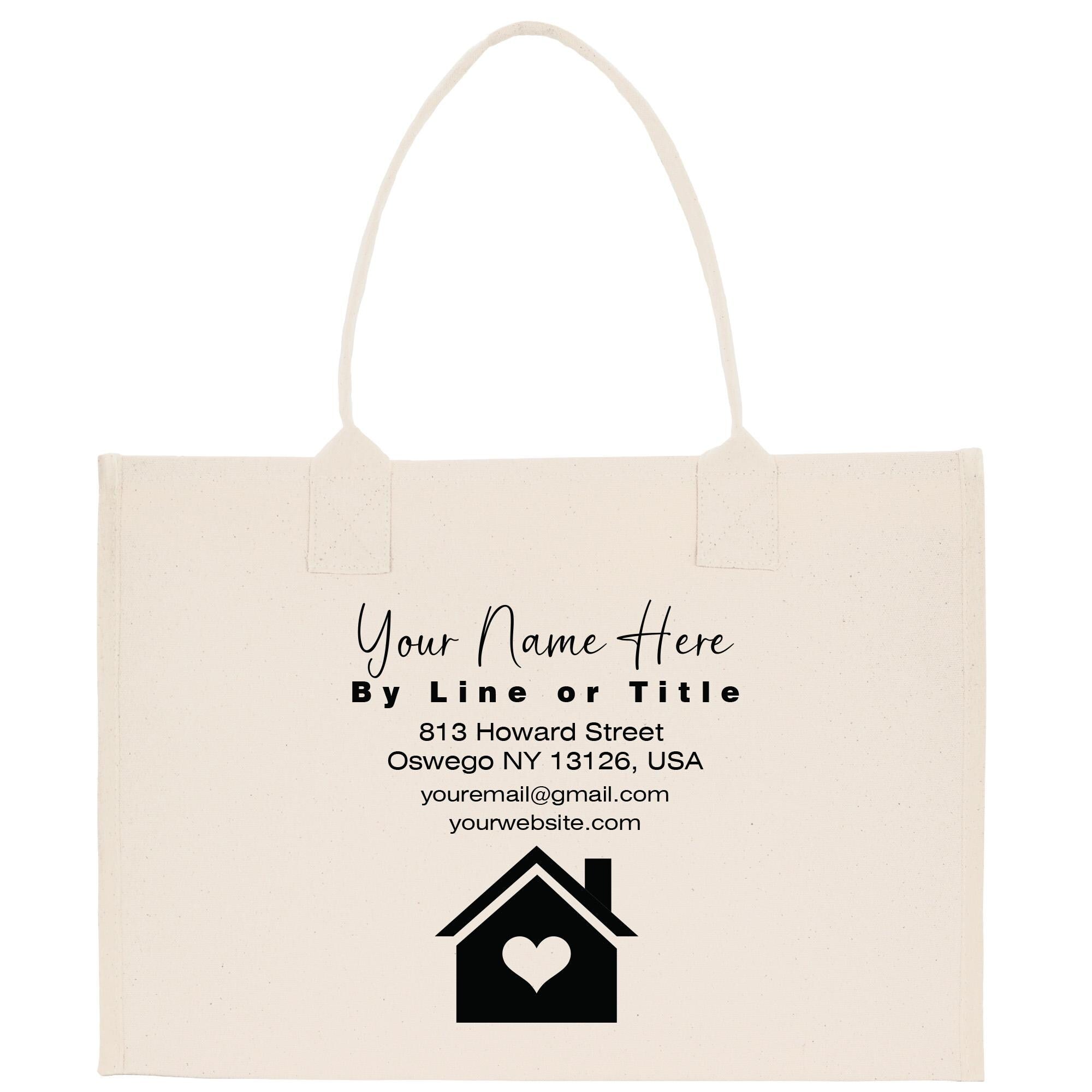 a bag with a house and a heart on it