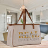a bag sitting on top of a wooden table