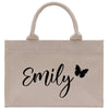a canvas bag with a butterfly on it