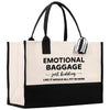 a white and black bag with a black handle